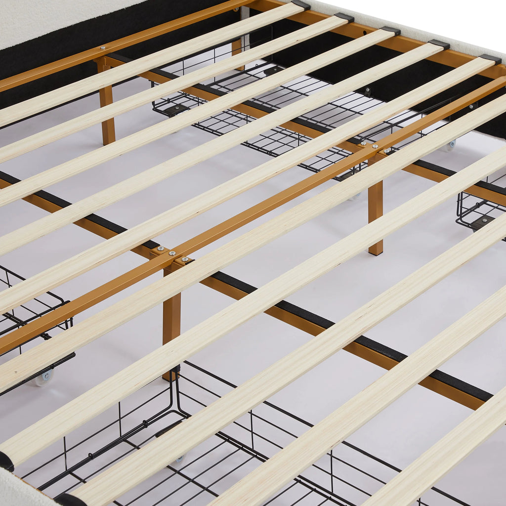 King Size Bed Frame with Drawer - White E3749