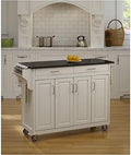 White Granite Top Kitchen Cart R73353