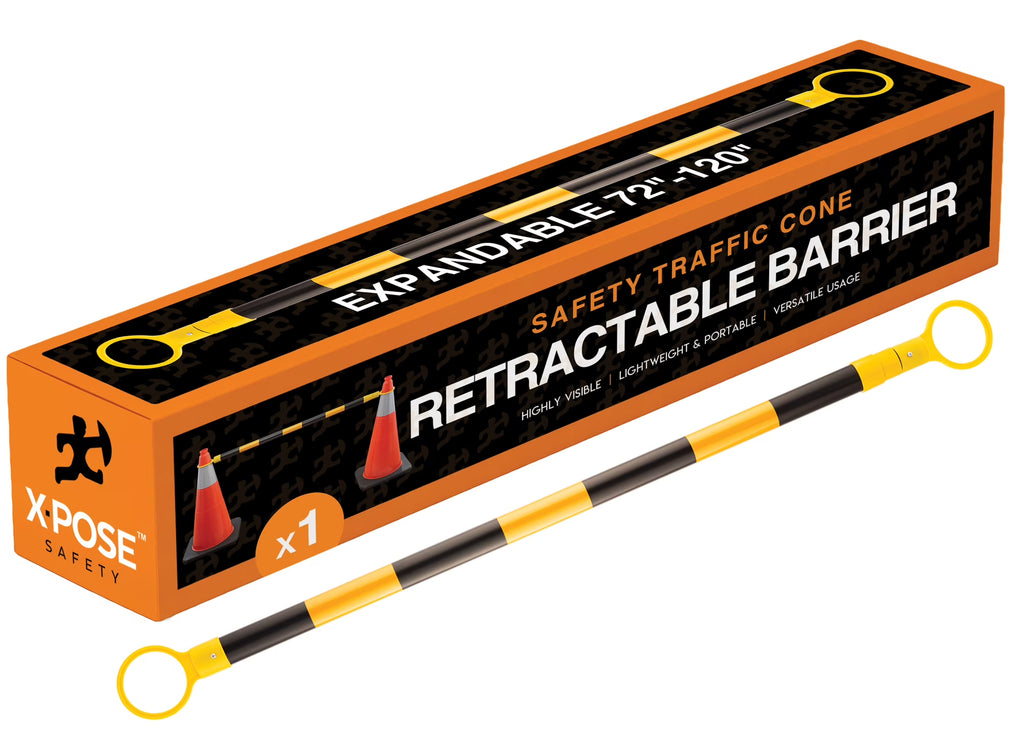 Yellow and Black Retractable Safety Barrier Barricade I3290