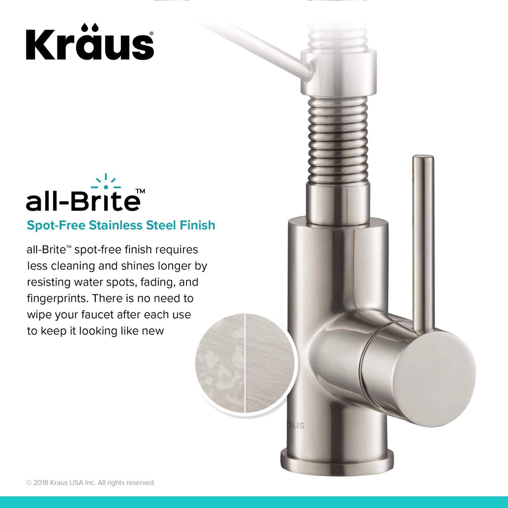 Commercial Kitchen Faucet with Soap Dispenser, Spot Free Stainless Steel S7699