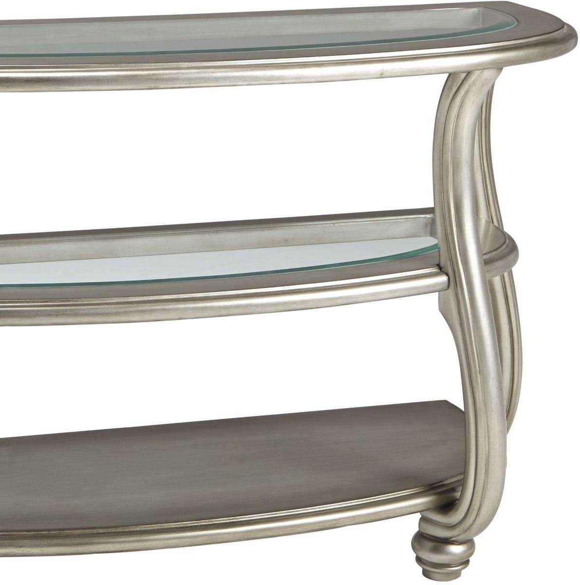 Silver Glass Accent Console Table J70518