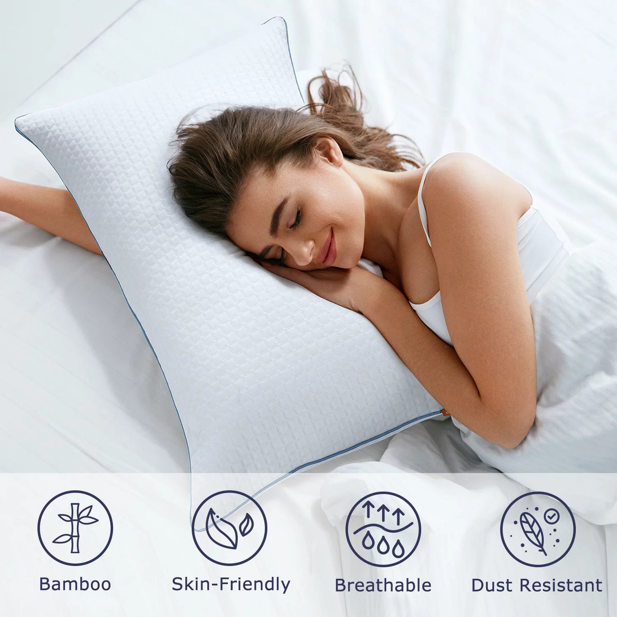 2 Pack Down Alternative Pillows with Removable Cover R3199