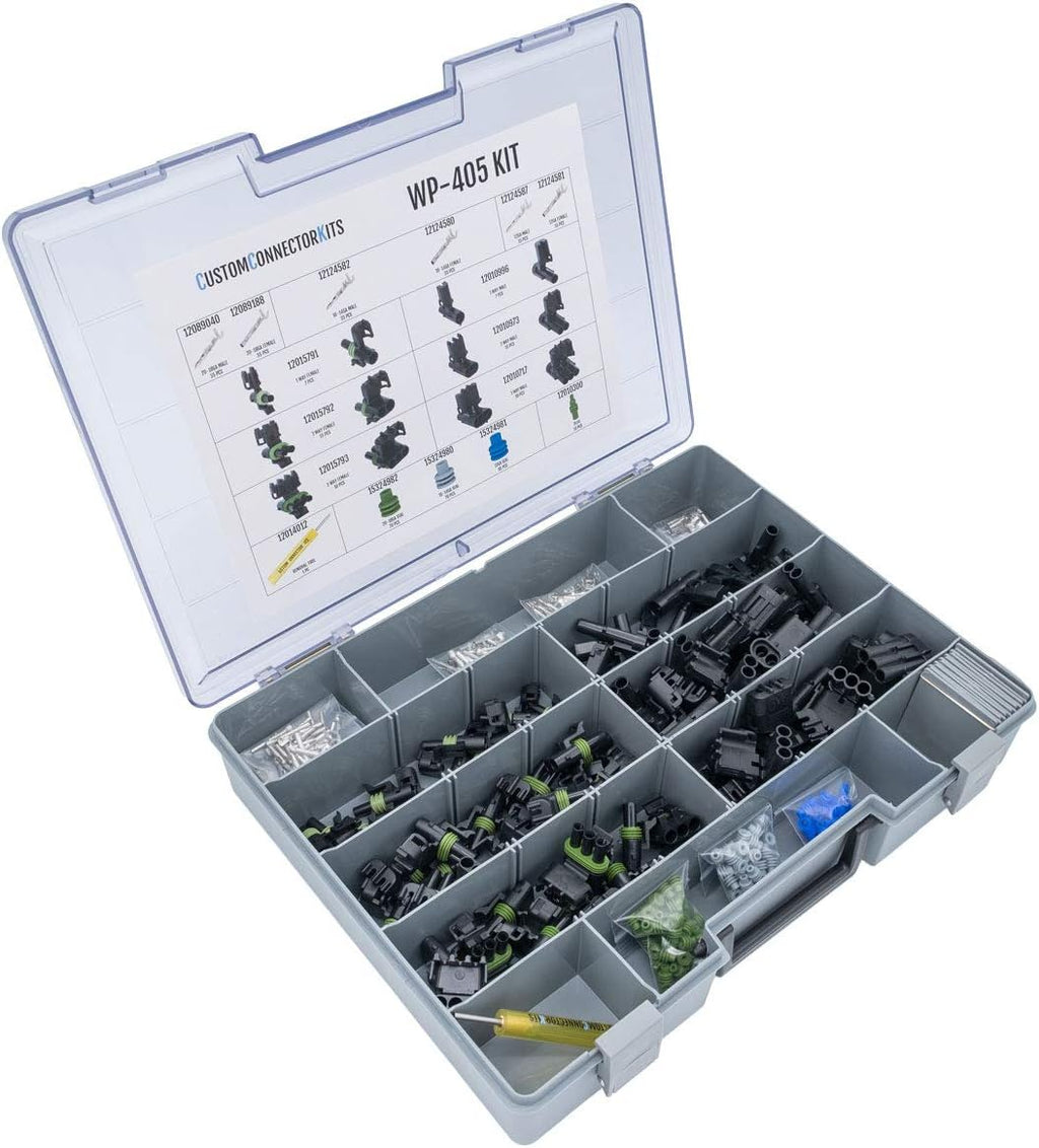 405 Piece Sealed Weatherproof Automotive Electrical Connector Kit with Crimp Tool H142013