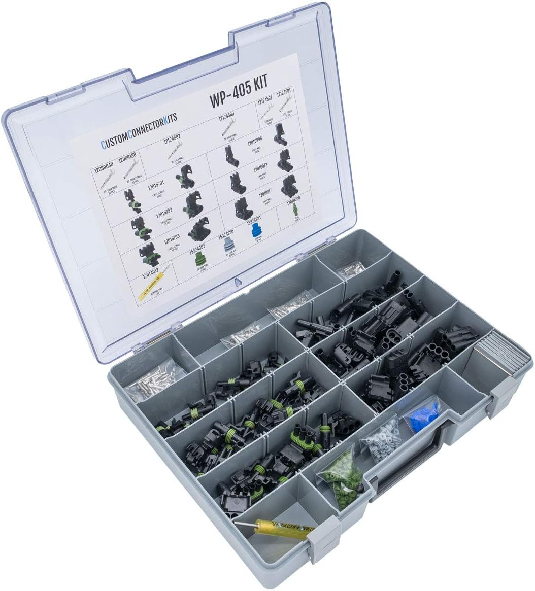 405 Piece Sealed Weatherproof Automotive Electrical Connector Kit with Crimp Tool H142013