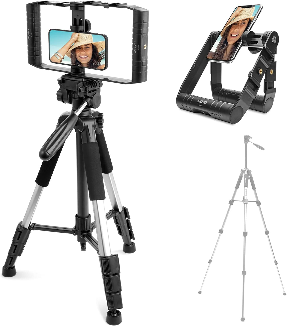 Smartphone Tripod Mount Vlogging Kit Folding Cage Pack of 2 G9115