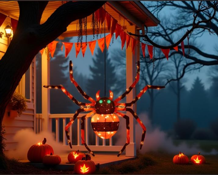 4.2Ft Light Up Spider with 90 LED Lights Q971777