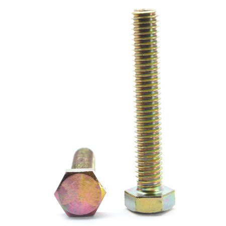 1/2-13 x 5 Coarse Thread Grade 8 Hex Tap Bolt Alloy Steel Yellow Zinc Plated Pk 25 Q626552