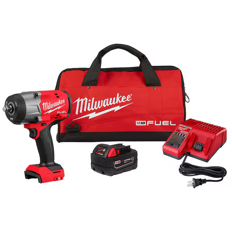 18V Lithium-Ion Brushless Cordless 1/2 in. Impact Wrench Kit with 5.0 Ah Battery and Bag V799