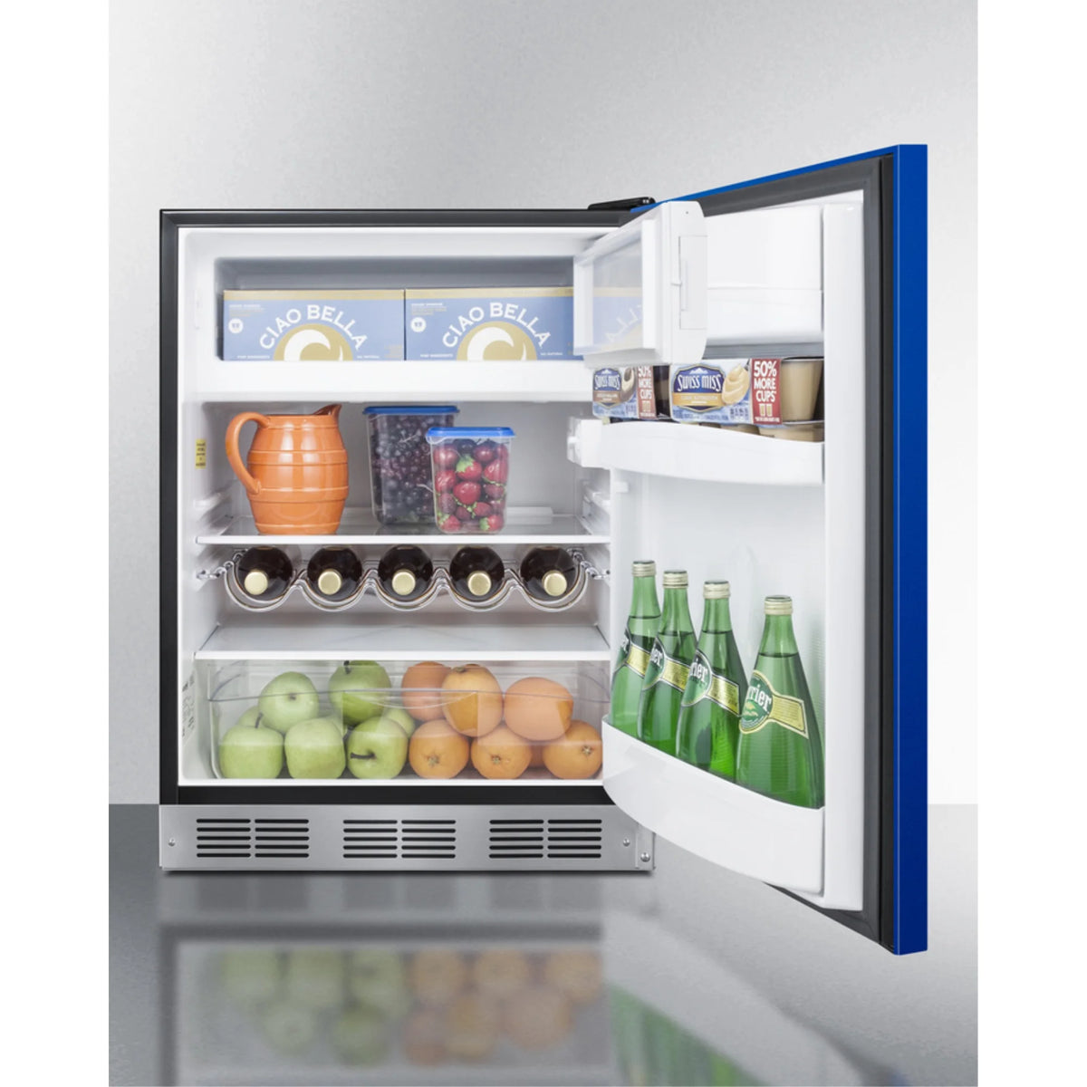 24" Wide 5.1 Cu. Ft. Compact Refrigerator And Freezer Combo - Blue Z1181