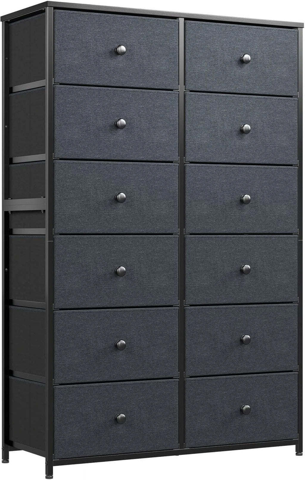 12 Drawer Fabric Dresser with Wood Top and Metal Frame P244440