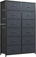12 Drawer Fabric Dresser with Wood Top and Metal Frame P244440