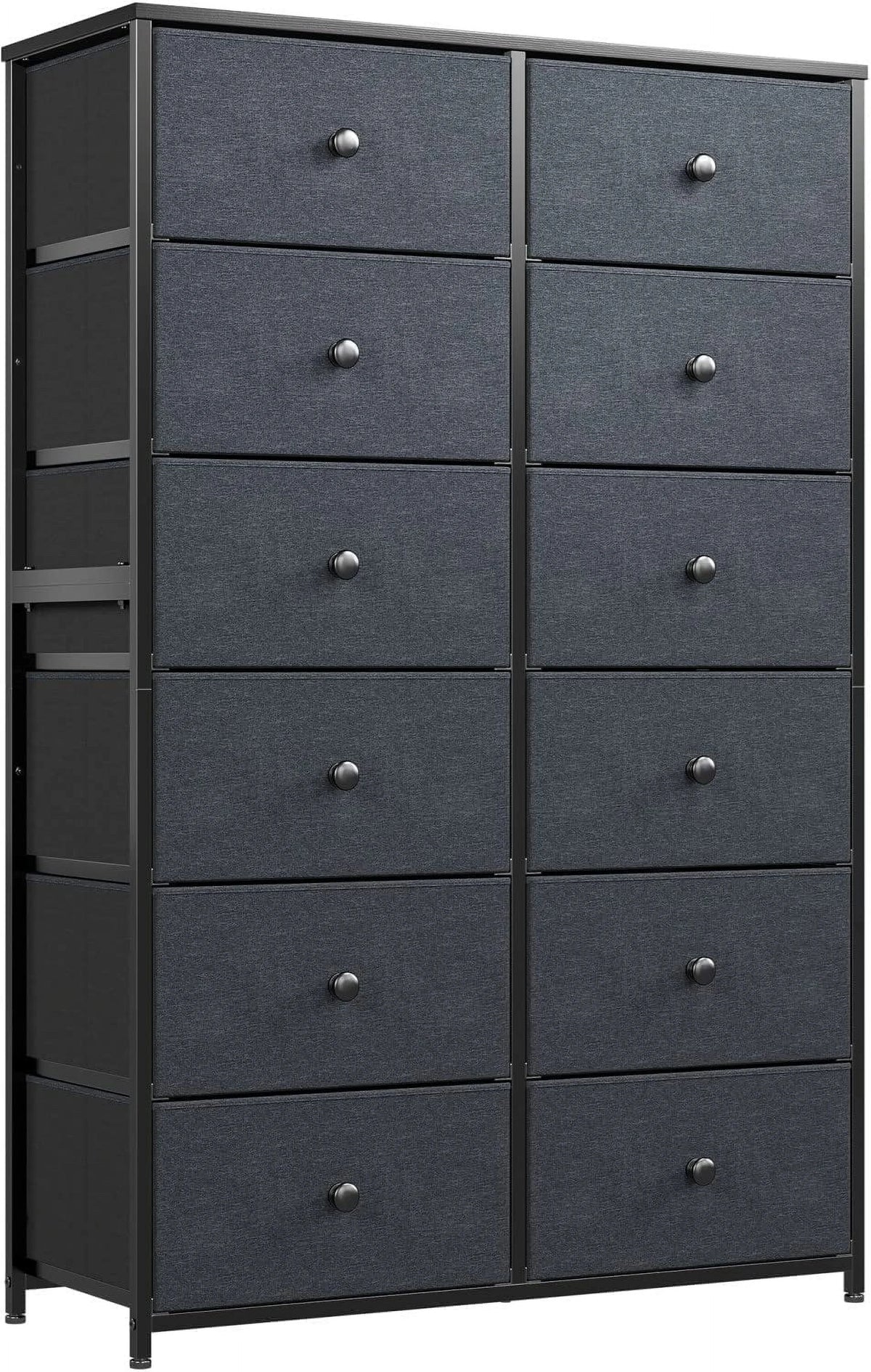 12 Drawer Fabric Dresser with Wood Top and Metal Frame P244440