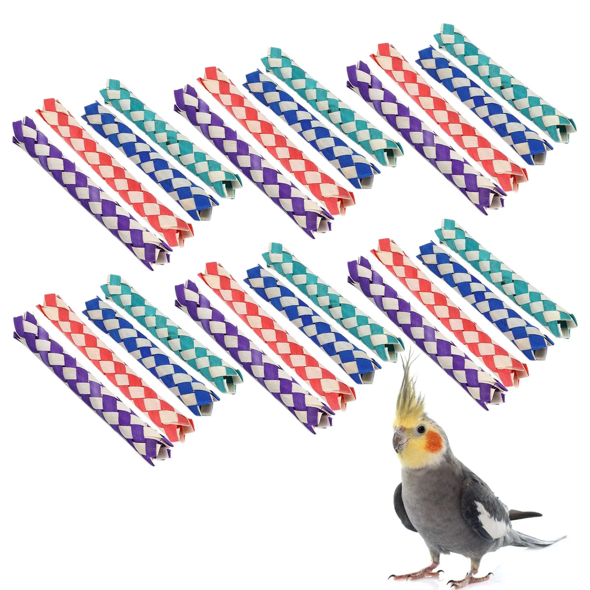 24pcs Bamboo Finger Trap Toy for Parrot Chew Toy N510