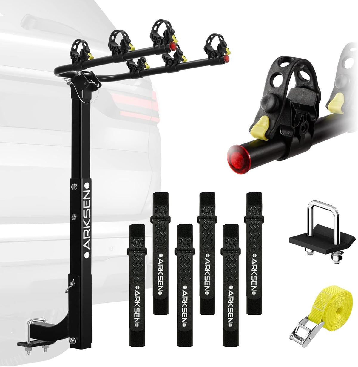 3 Bike Rack, Heavy Duty Rear Hitch Mount Bicycle Carrier with 2 Receiver R731