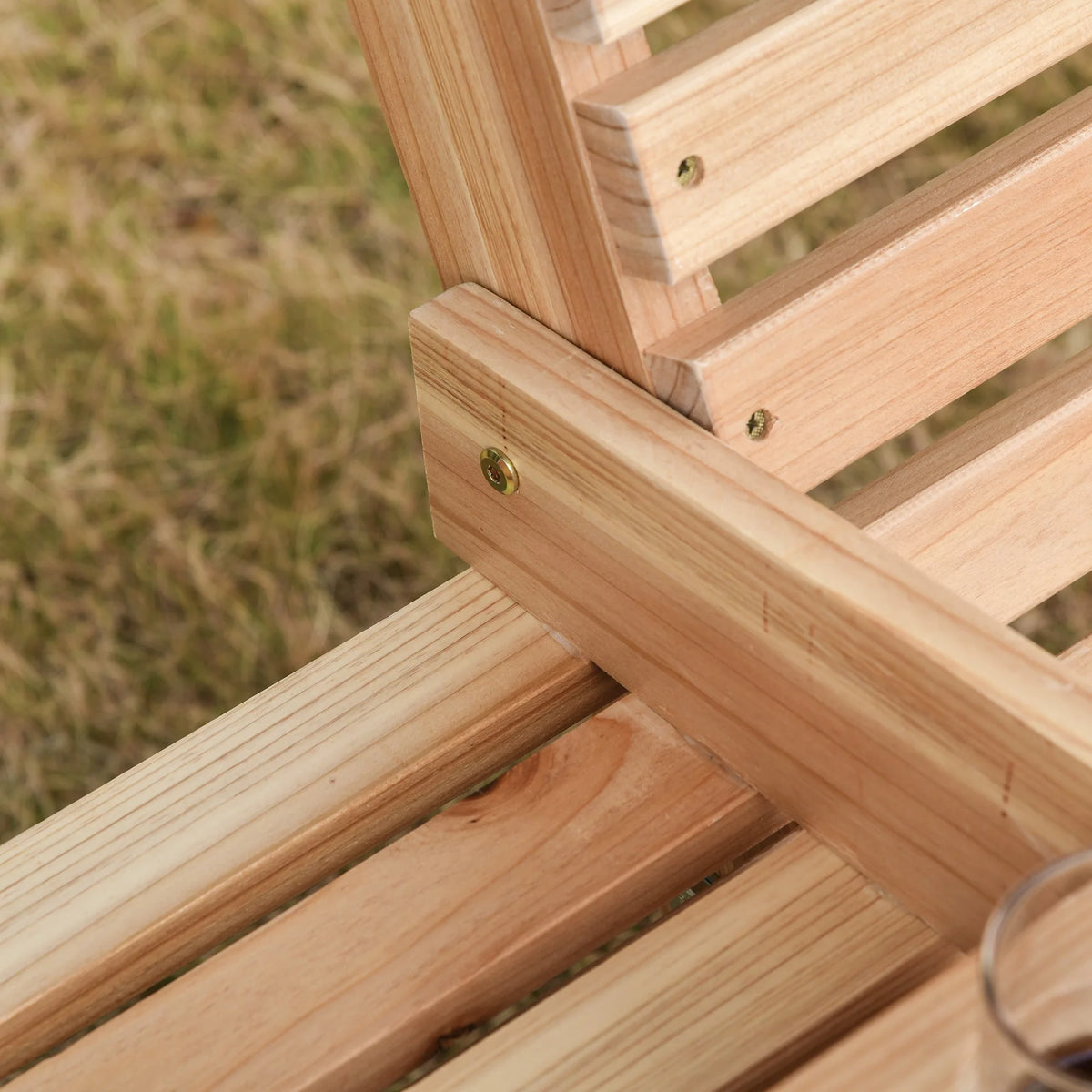 3-Seater Wooden Porch Swing with Folding Coffee Table X75779