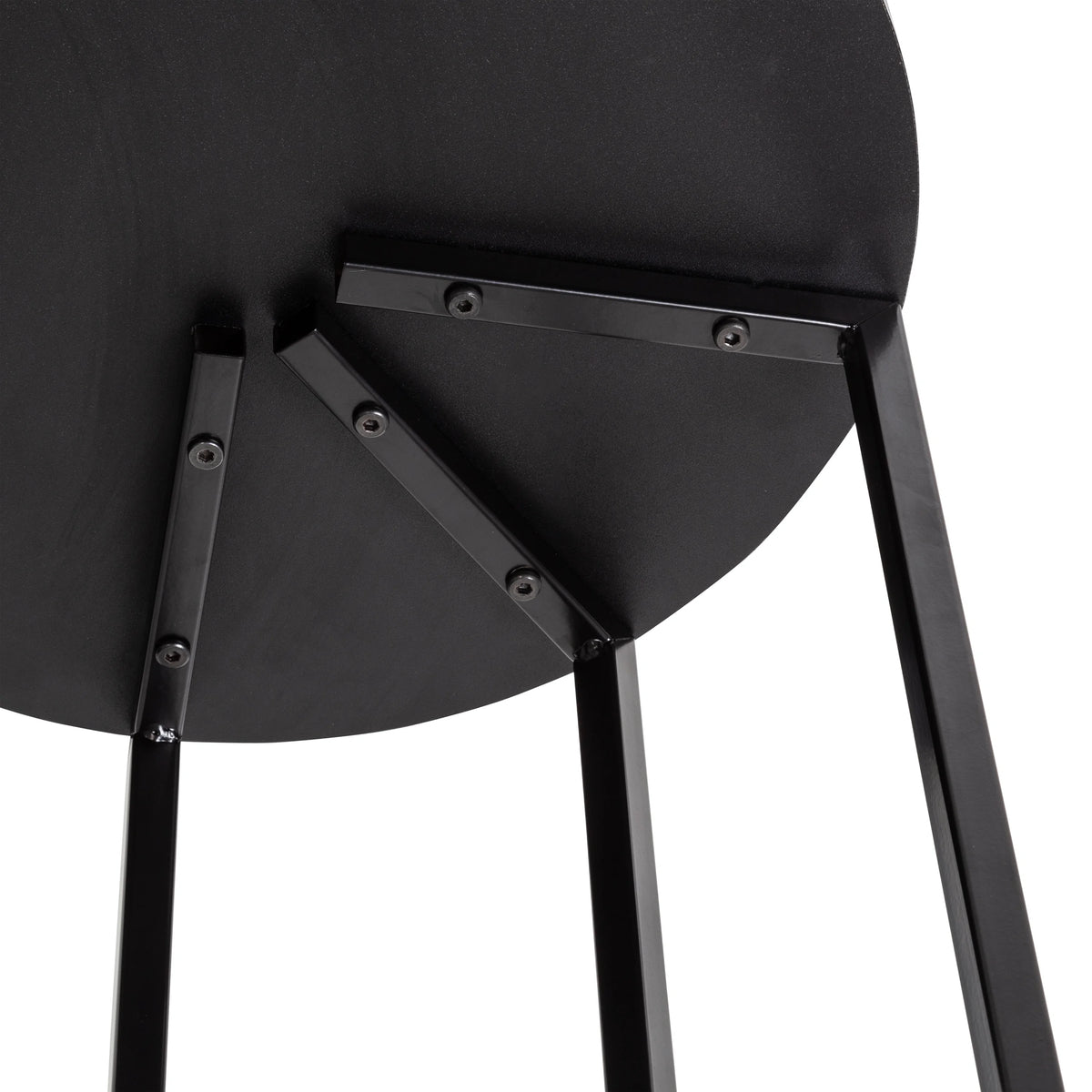 Black Wood and Metal Round End Table V290188