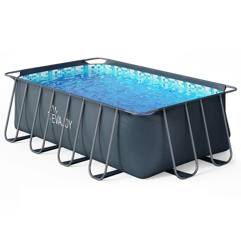 14' x 7' x 48" Rectangle Metal Frame Above Ground Swimming Pool Q747