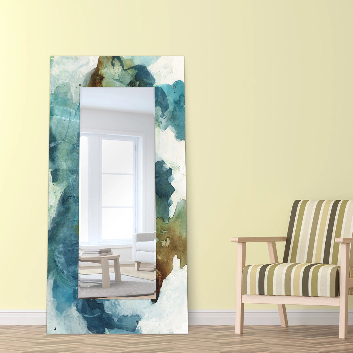Blue Sky Rectangular Beveled Mirror Tempered Art Glass 72" x 36" N9708
