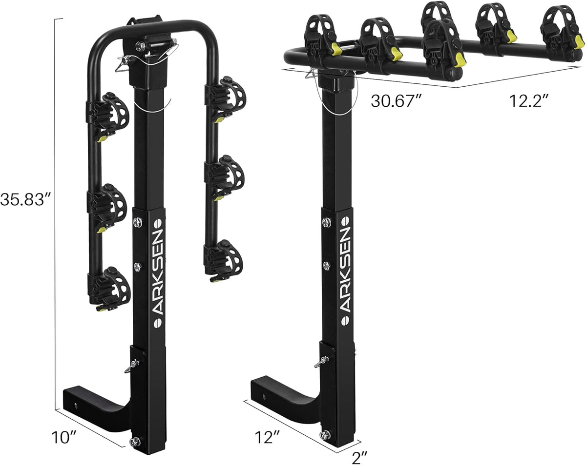 3 Bike Rack, Heavy Duty Rear Hitch Mount Bicycle Carrier with 2 Receiver R731