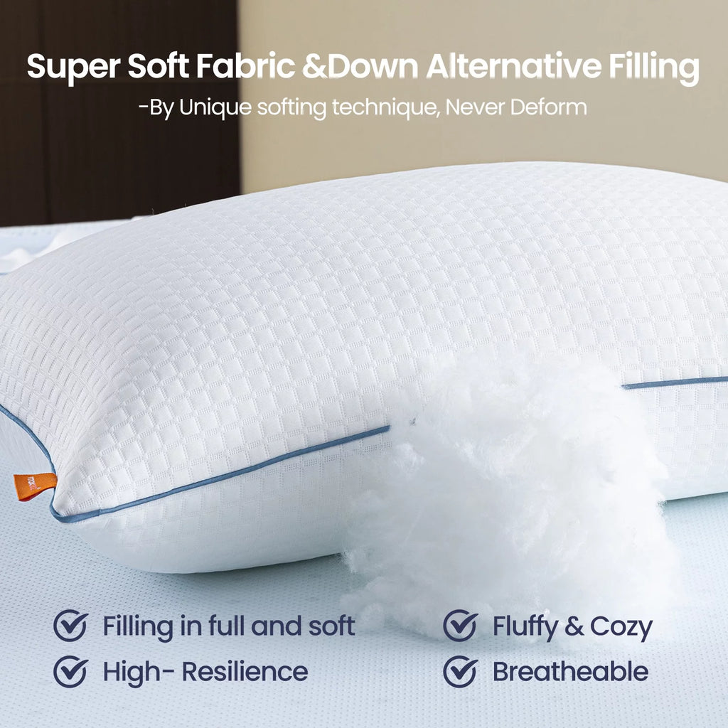 2 Pack Down Alternative Pillows with Removable Cover R3199