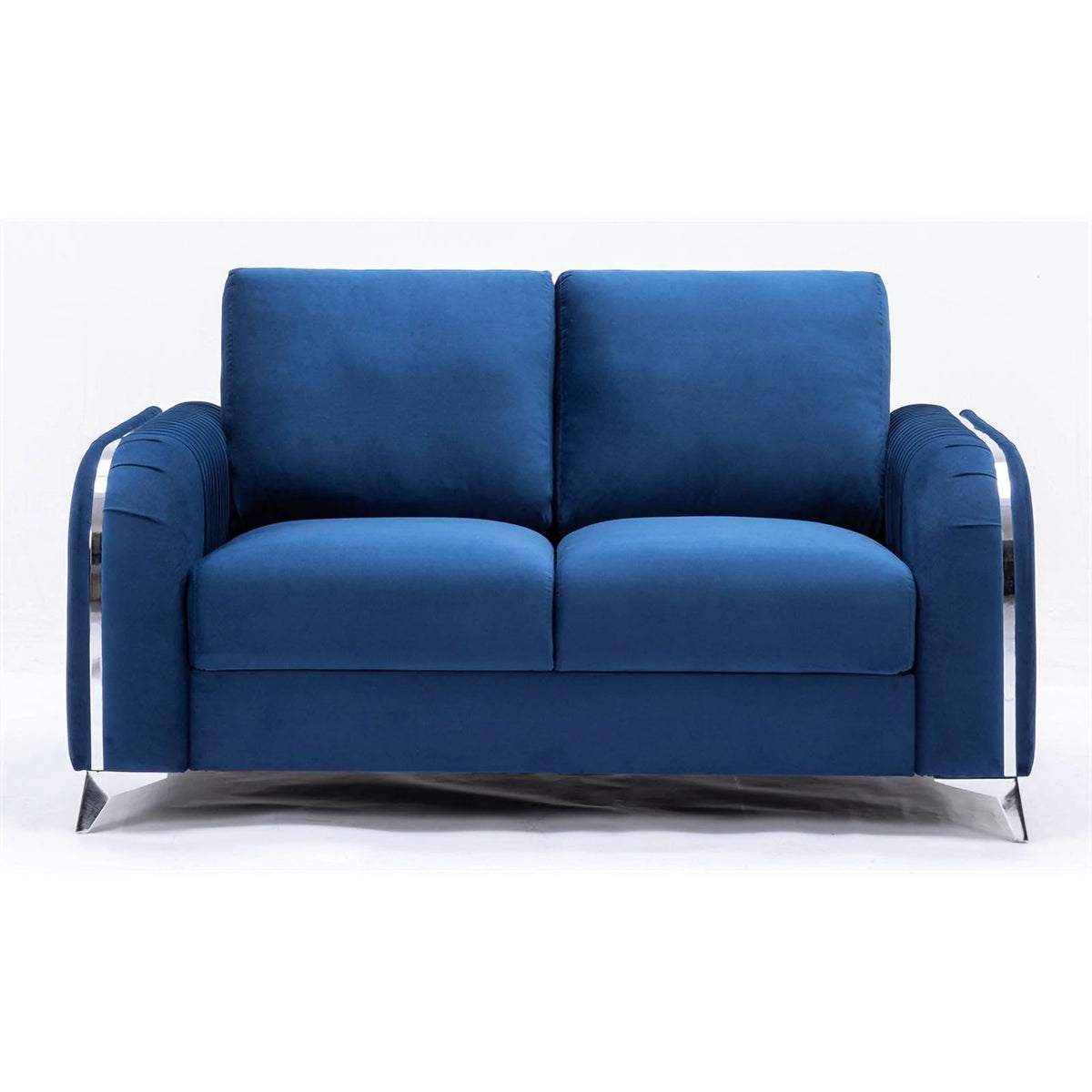 Blue Velvet Upholstered Loveseat F6368