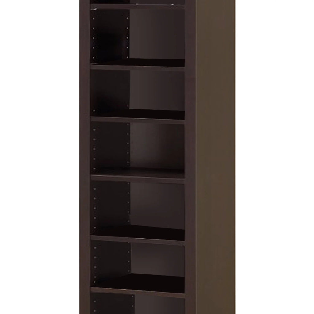 Modern MDF and Wood Bookcase with 9 Shelves in Dark Brown A951359