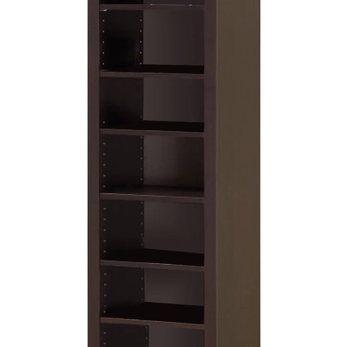 Modern MDF and Wood Bookcase with 9 Shelves in Dark Brown A951359