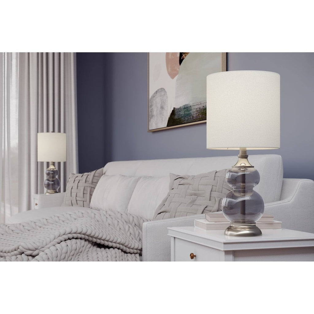 Clear Seeded Glass Accent Lamp Set of 2 G74613