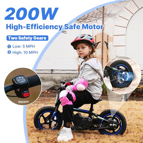 Lightweight 340W Electric Dirt Bike 24V 16-Inch Off-Road Tires P3657