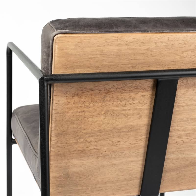 Black Leather Bar Stool V8532