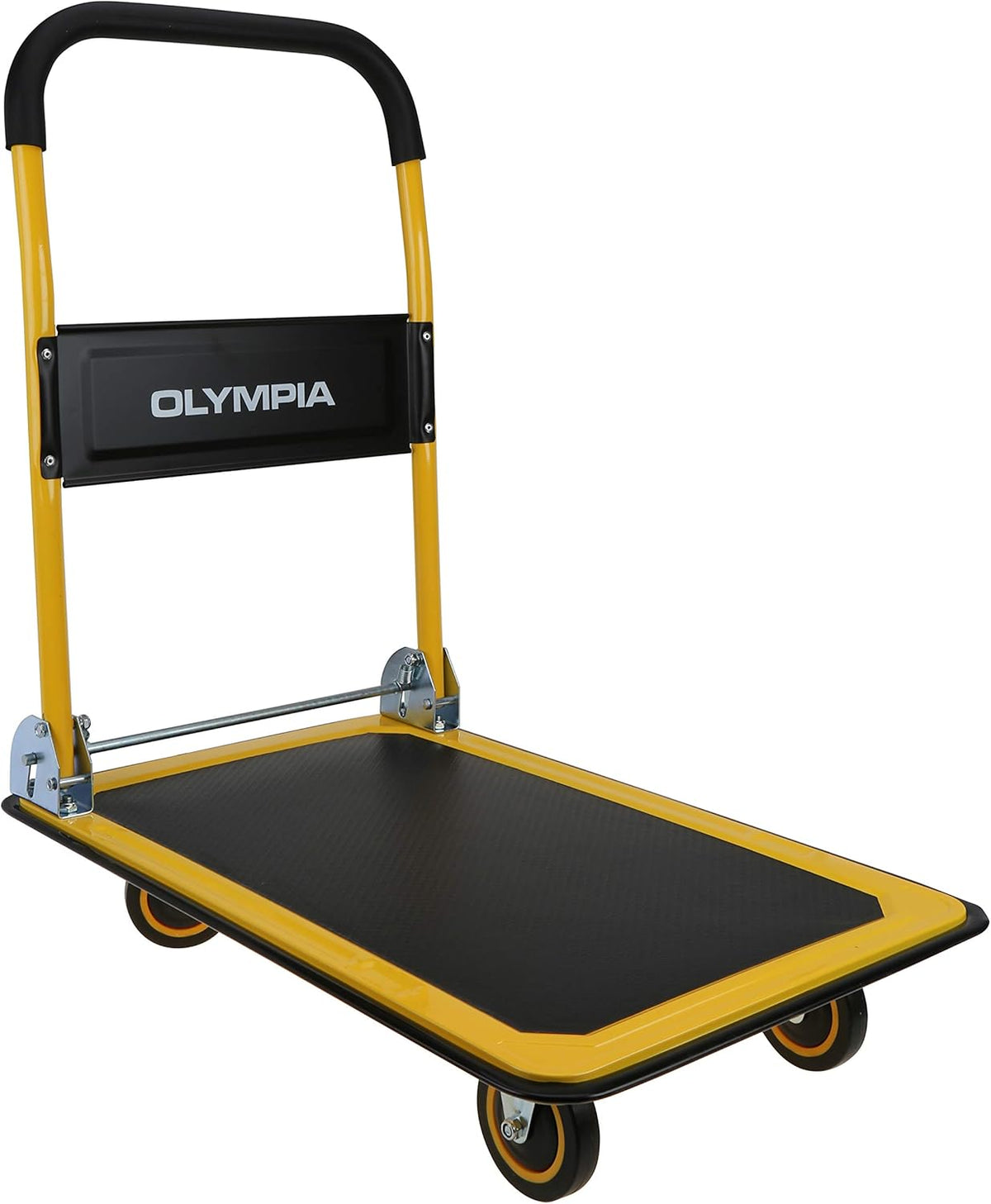Folding & Rolling Flatbed Cart, Olive Green with Blue Bumper, 600 Lb. Load Capacity, Pack of 2 P770787