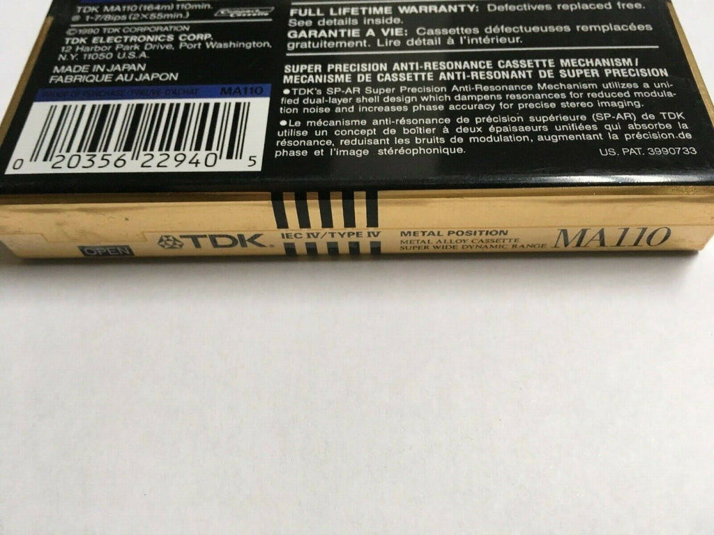 Metal Alloy Cassette Audio Type IV Metal Sealed Tape X7377