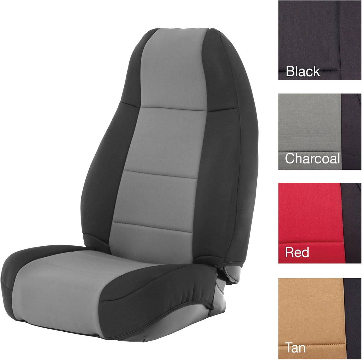 Black/Charcoal Neoprene Seat Cover Set T82397