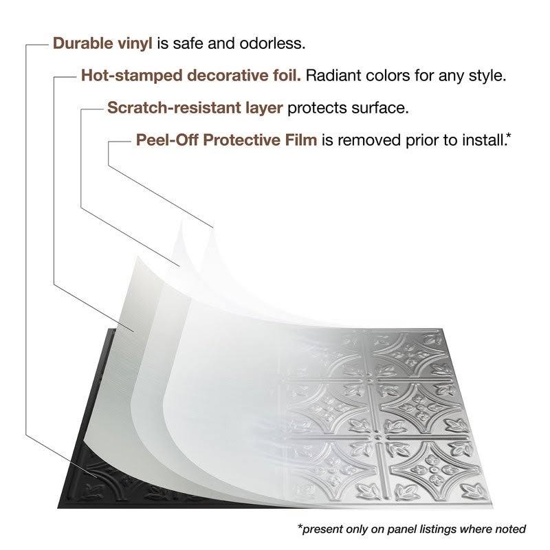 18in x 24in Quilted Brushed Aluminum Backsplash Panel (5 Pack) C559843