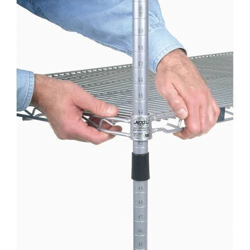 Silver Epoxy 4 Tier Wire Shelving Starter Unit C728