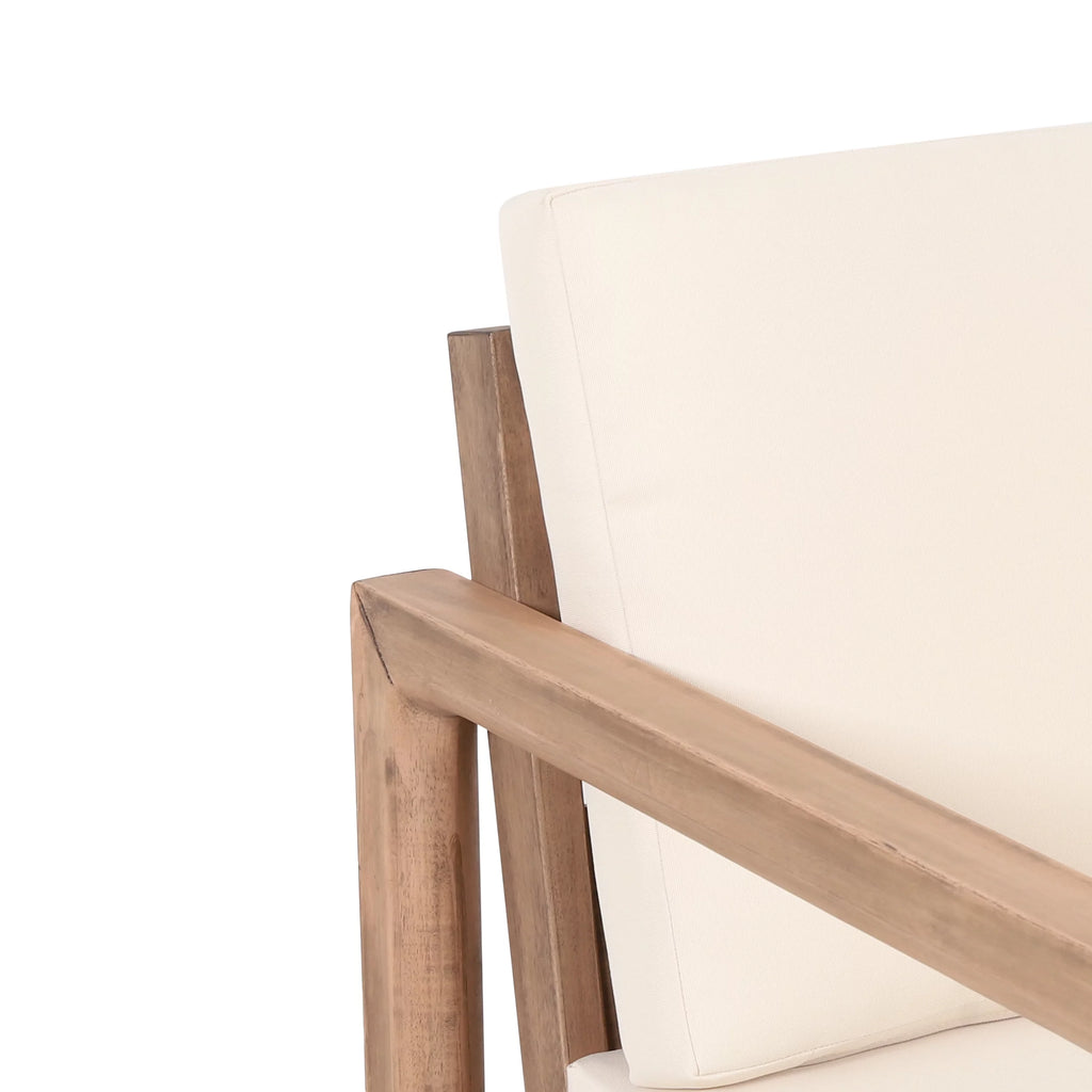 Acacia Wood Outdoor Club Chair with Cushions C8066