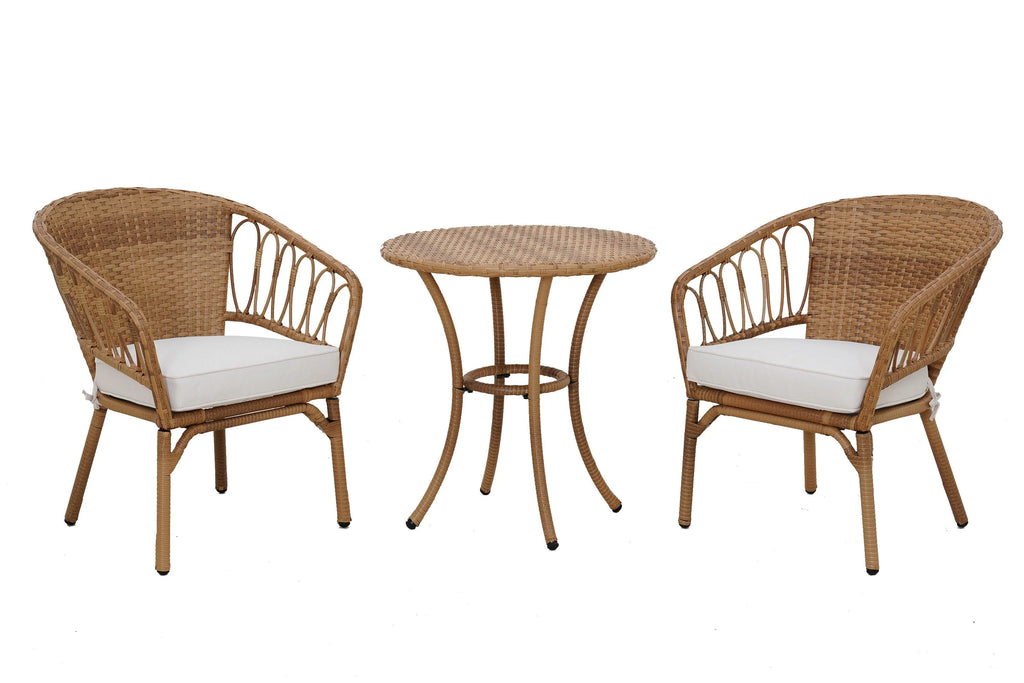 3-Piece Beige Outdoor Wicker Bistro Set P8823