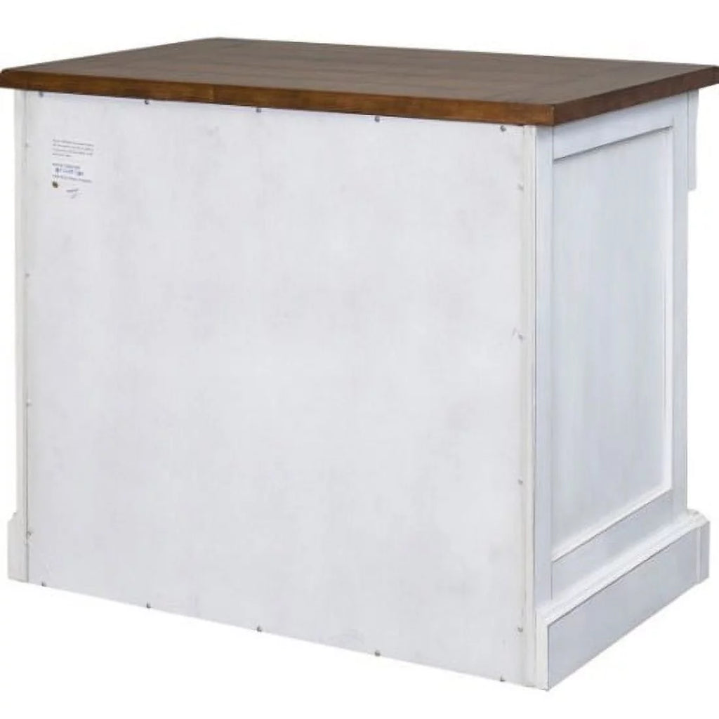 White 3 Drawer Rustic Wood File Cabinet M2890