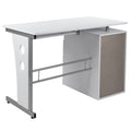 White Desk with Three Drawer and Pull-Out Keyboard Tray D245