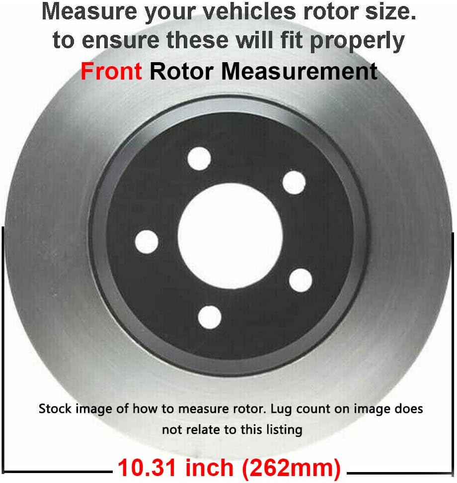 10.32" Front & 10.24" Rear Disc Brake Rotors Brake Pads 8pc Set H44056