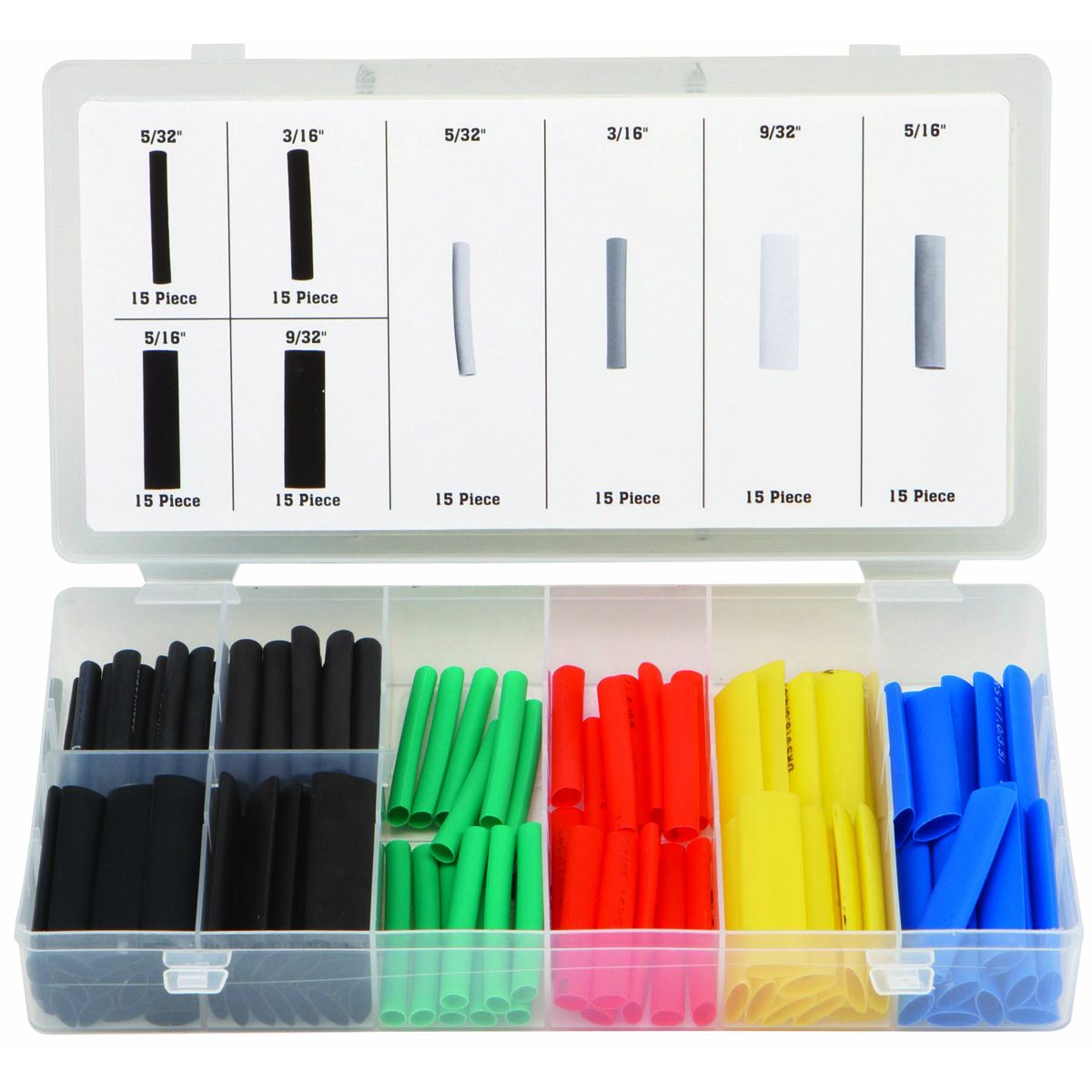 Heat-Shrink Tubing Assortment with Case, 120 Piece L7075