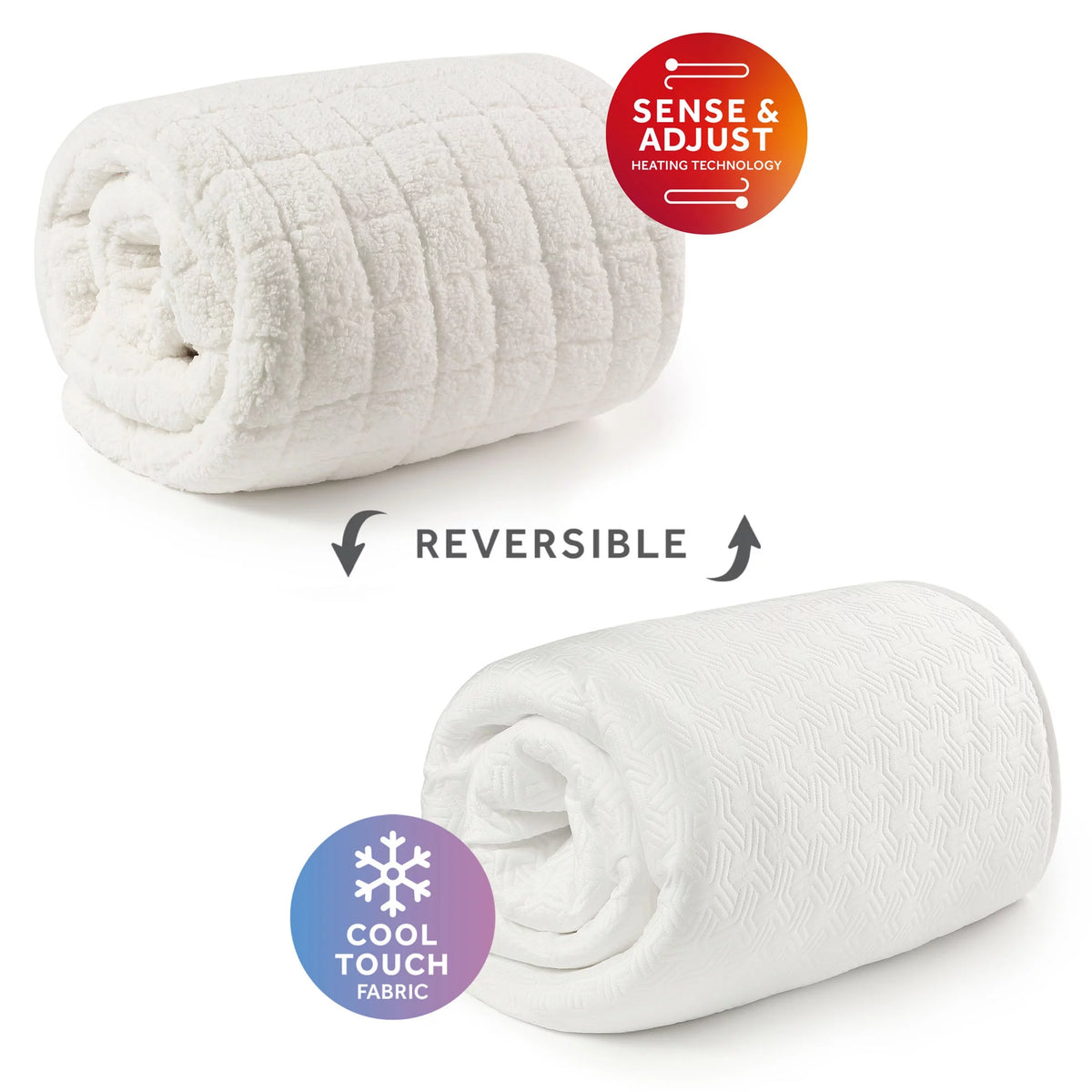 2-in-1 Reversible Heated and Cooling Mattress Pad Queen Size O4608