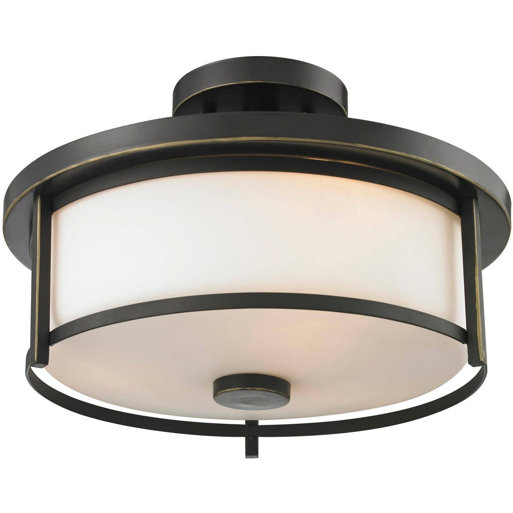 Olde Bronze 2 Light Semi-Flush Mount J6574