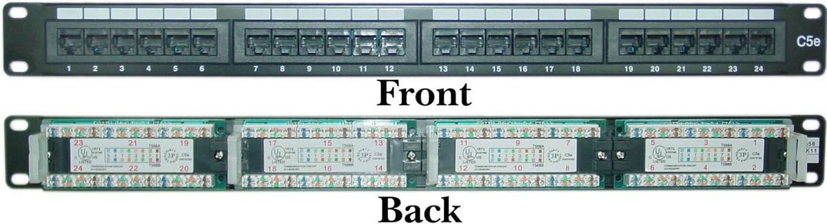 1 Pack 24 Port Cat5e Patch Panel R4318