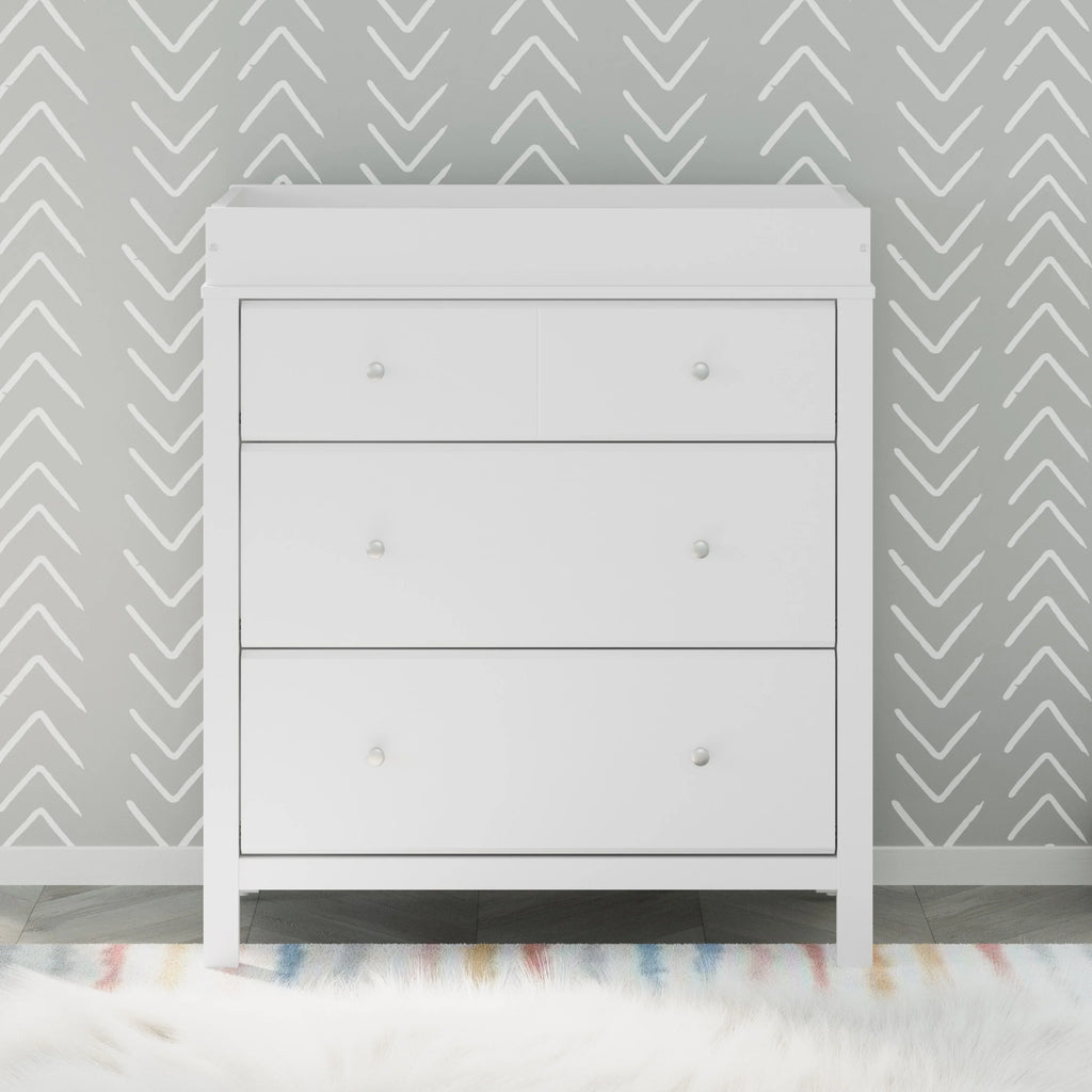White 3 Drawer Changing Dresser W80052