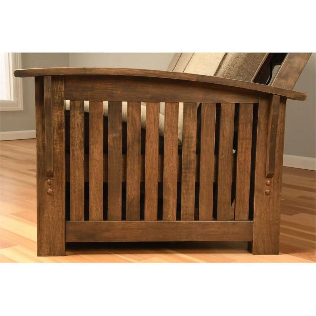 Queen Size Wood Futon with Mattress Y2871