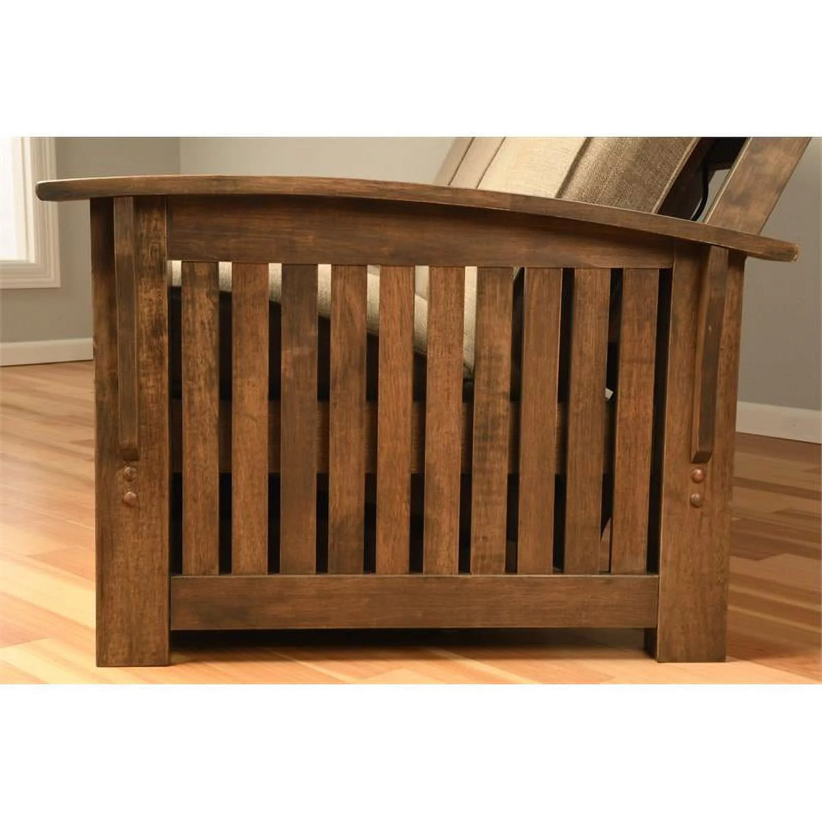 Queen Size Wood Futon with Mattress Y2871