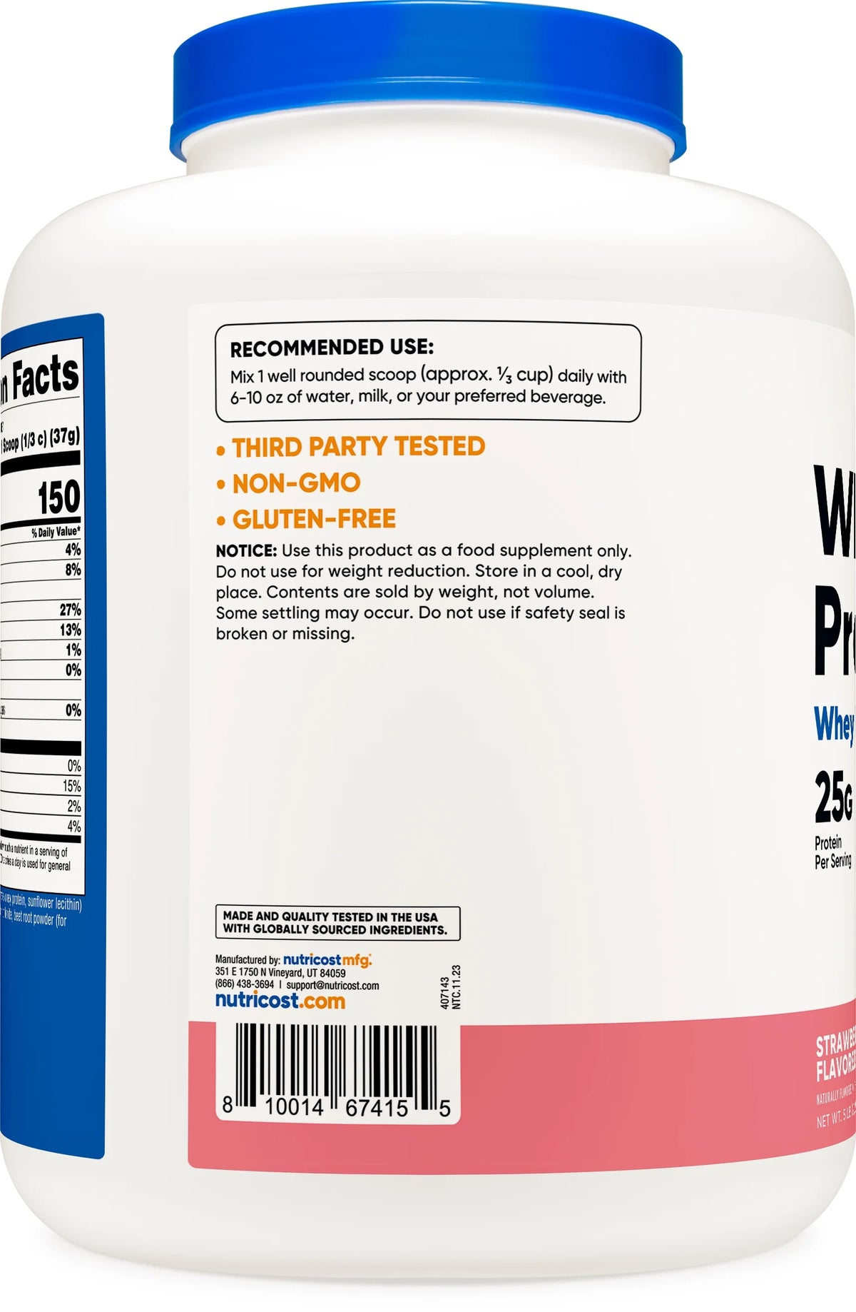 Whey Protein Concentrate Strawberry Milkshake 5LBS W578210