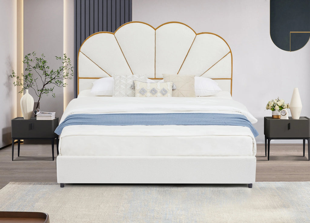 King Size Bed Frame with Drawer - White E3749
