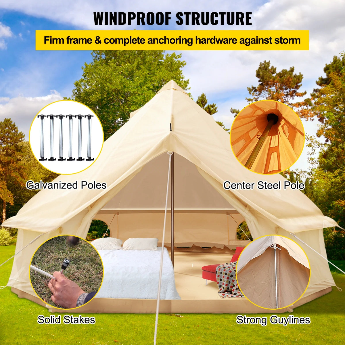 Canvas Wall Tent With Stove I632